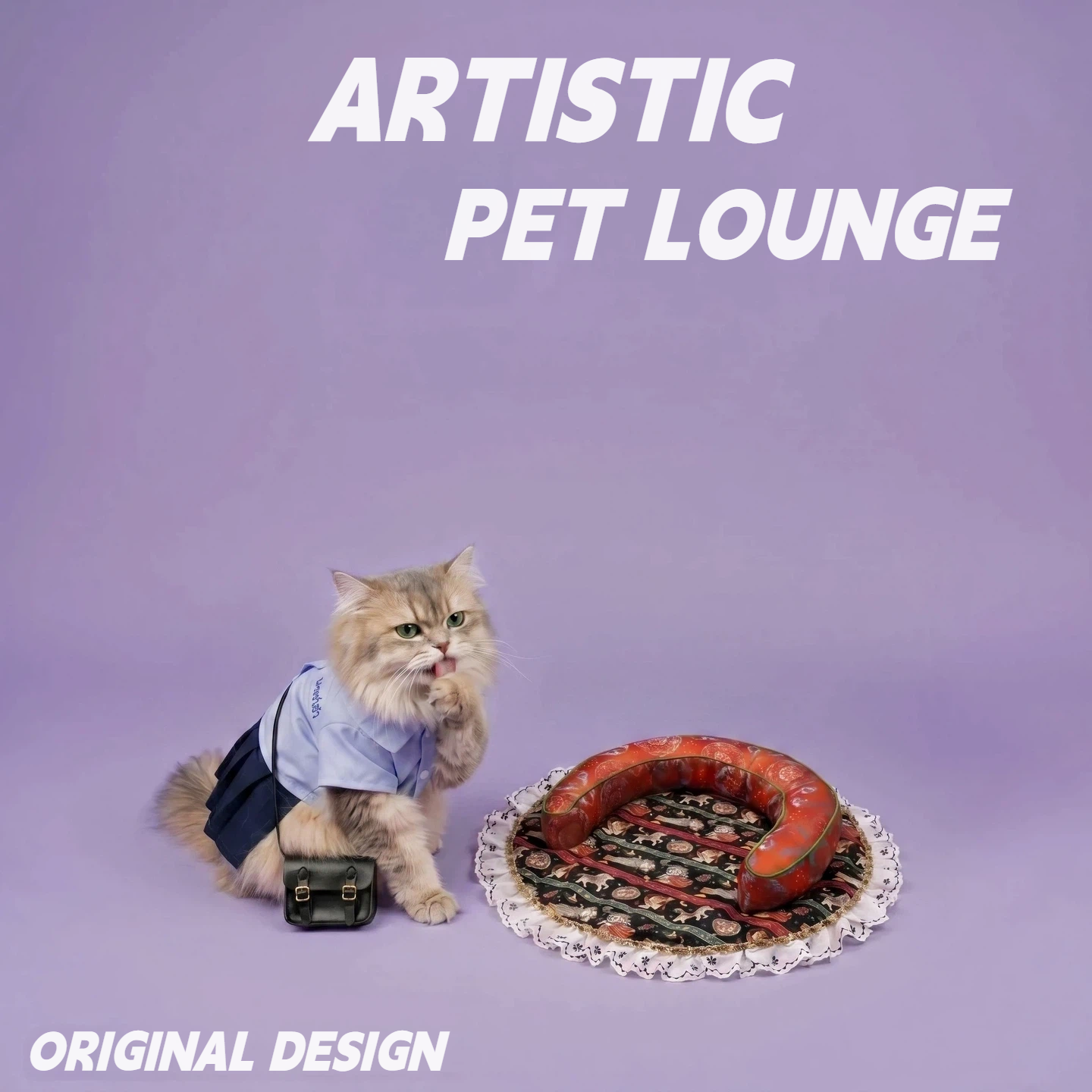 Crescent Pet Lounge Bed | PET ARTIST