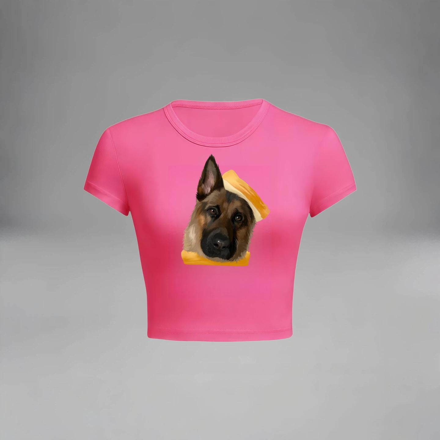 Custom Pet Face Crop Top for Women, Personalized Dog Cat Photo T-Shirt Cute Graphic Tee Slim Fit Short Sleeve Summer Top Gift for Pet Lovers