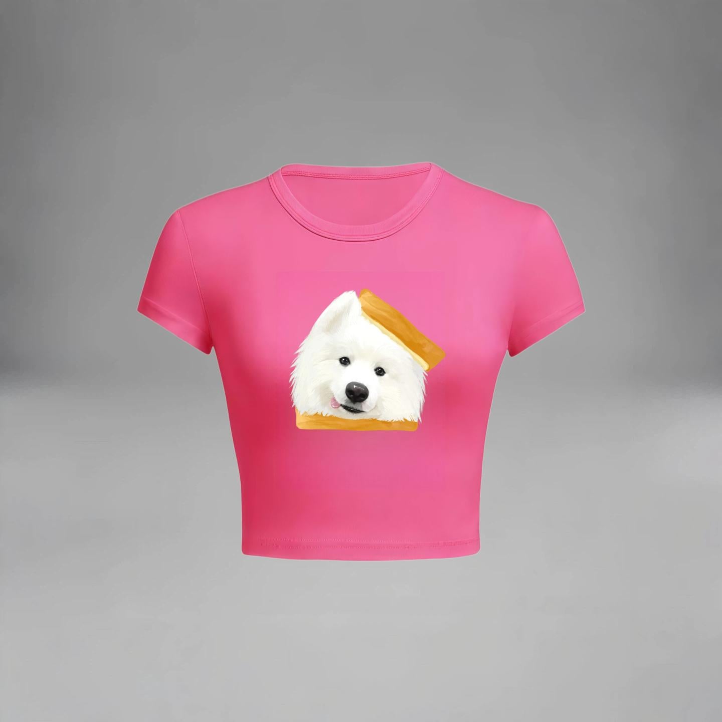 Custom Pet Face Crop Top for Women, Personalized Dog Cat Photo T-Shirt Cute Graphic Tee Slim Fit Short Sleeve Summer Top Gift for Pet Lovers