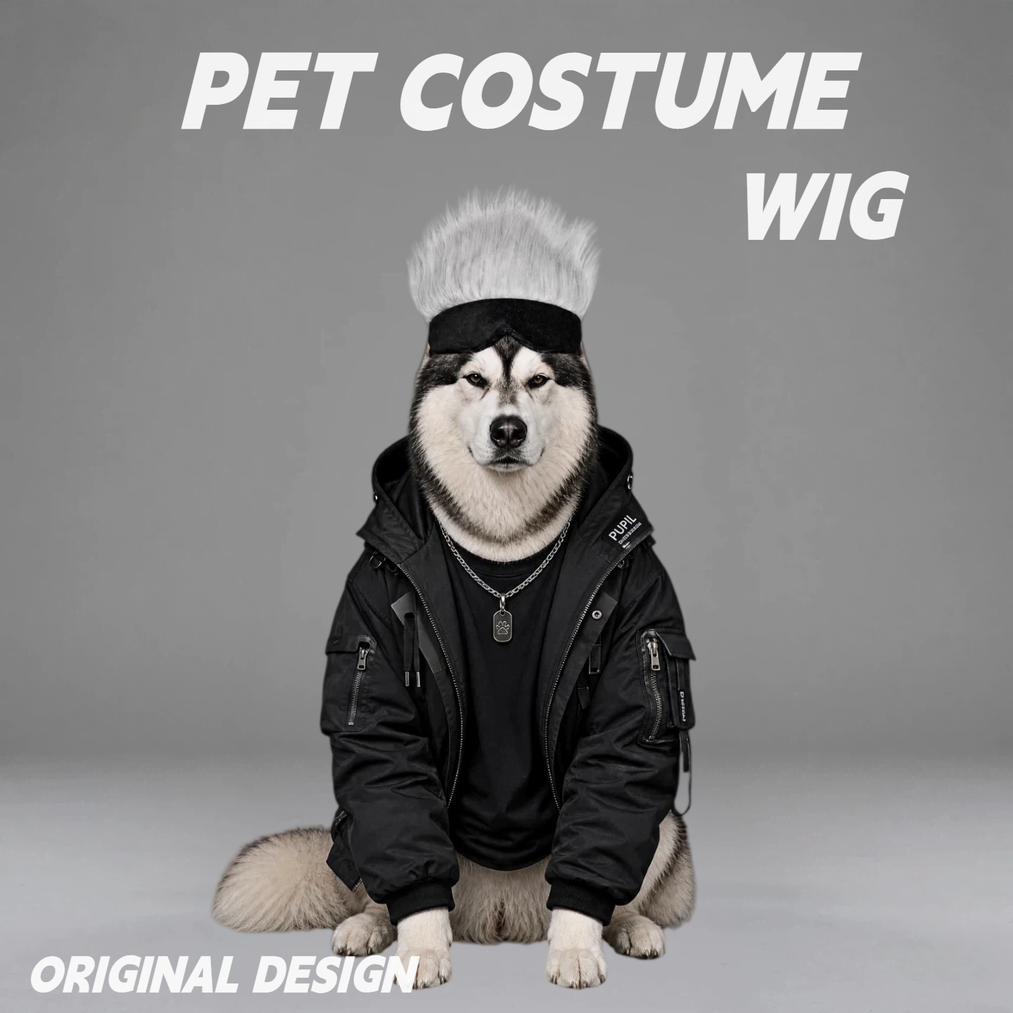 Silver Spiky Pet Wig | PET ARTIST