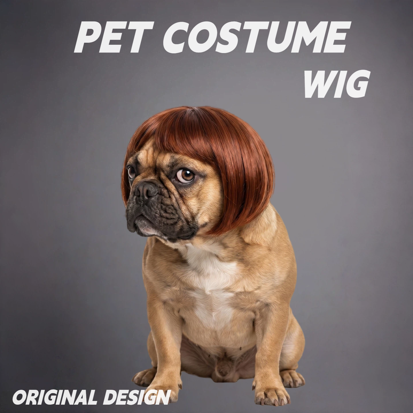 Pet Bob Wig for Dogs & Cats – Funny Short Hair Costume Hairpiece for Cute Photos & Dress-Up