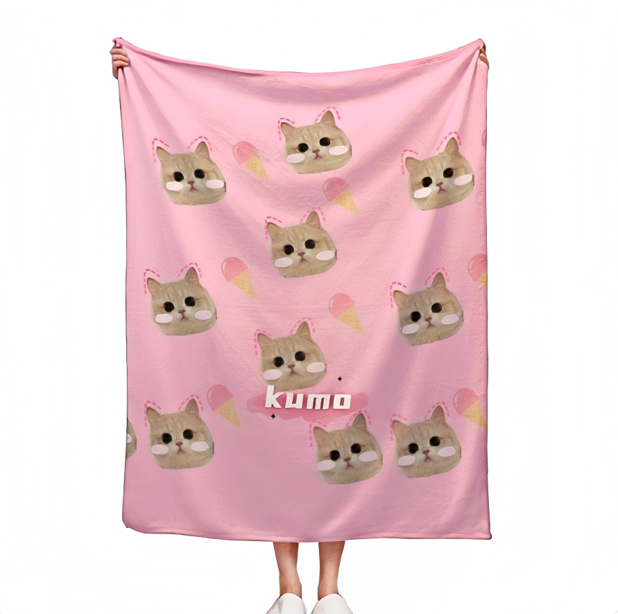 Customized pet blankets, cat and dog themed birthday gifts, nap blankets, sofa blankets