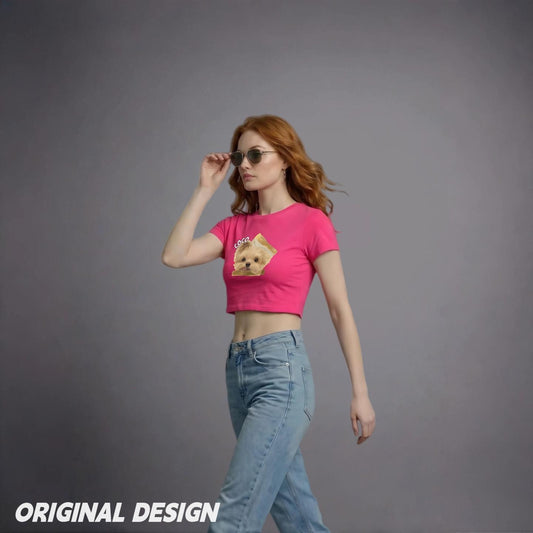 Custom Pet Face Crop Top for Women, Personalized Dog Cat Photo T-Shirt Cute Graphic Tee Slim Fit Short Sleeve Summer Top Gift for Pet Lovers