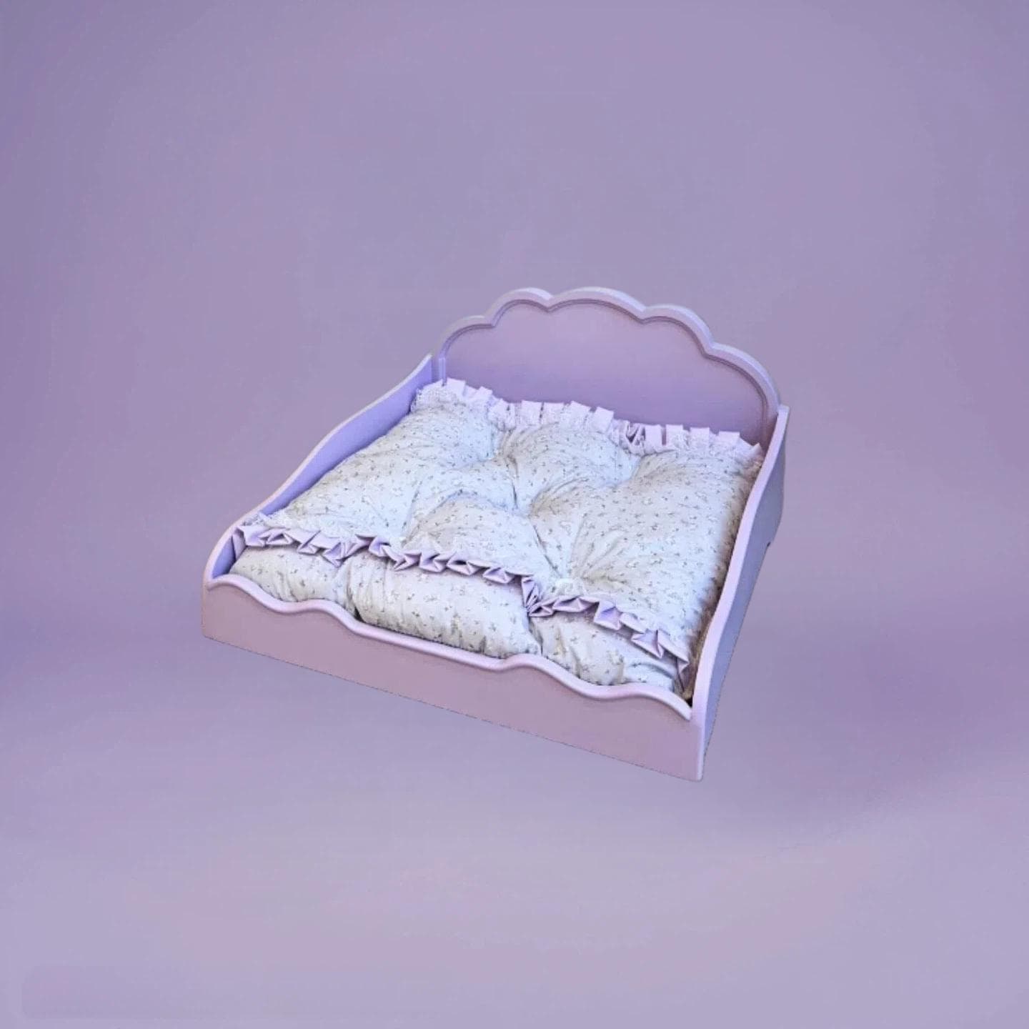 The Regal Princess Satin & Lace Scalloped Pet Daybed for Dogs Cats