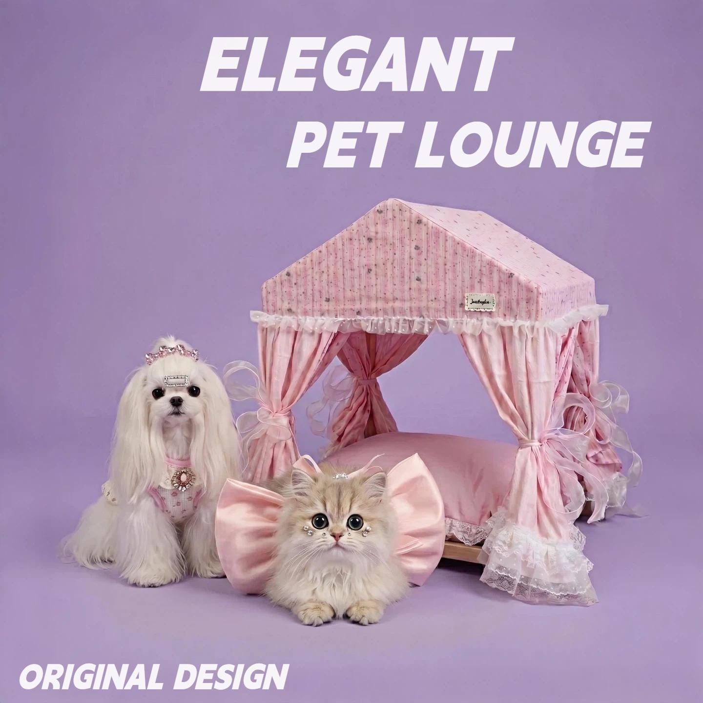 The Fairytale Dollhouse Pet Canopy Bed for Dogs & Cats